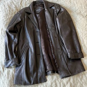 Brown genuine leather jacket